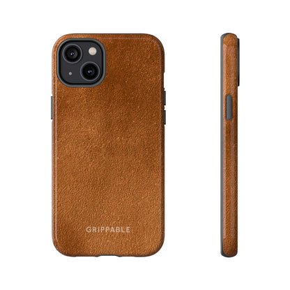 Suede Effect Tan Tough Mobile Phone Case