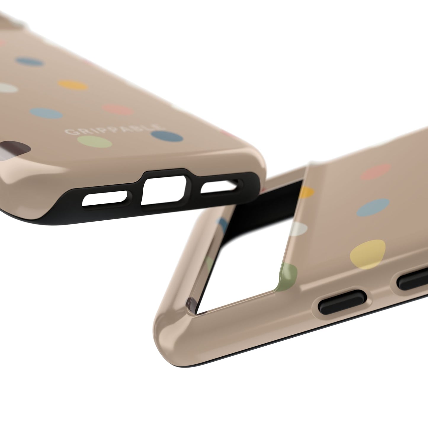 Polka Beige Tough Mobile Phone Case