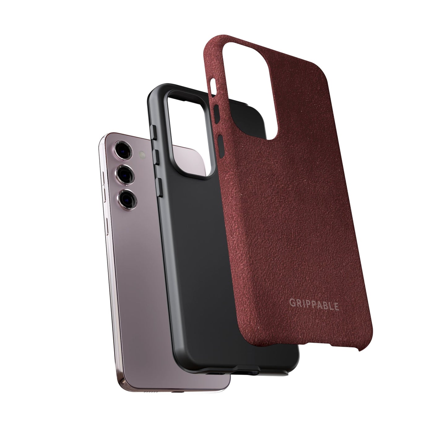 Suede Effect Maroon Tough Mobile Phone Case