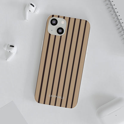Mocha Pinstripe Clear Mobile Phone Case