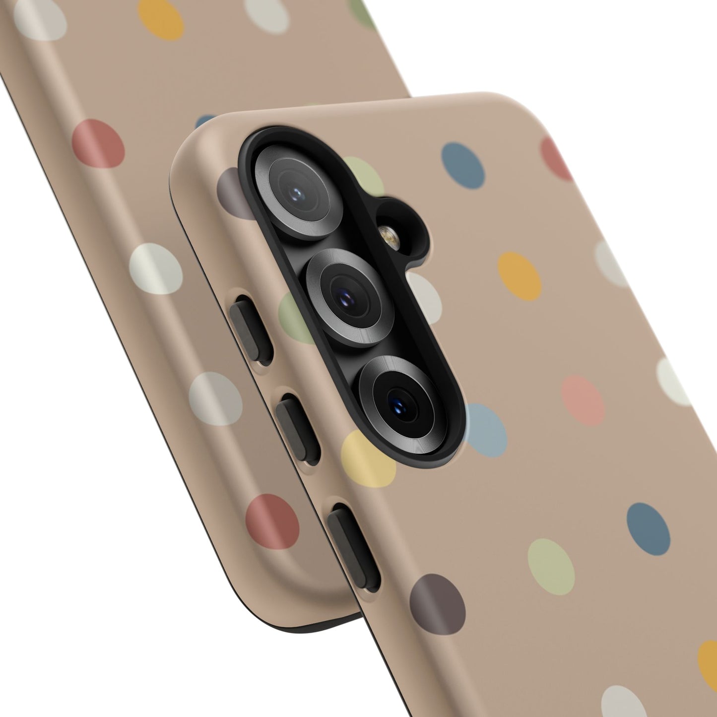 Polka Beige Tough Mobile Phone Case