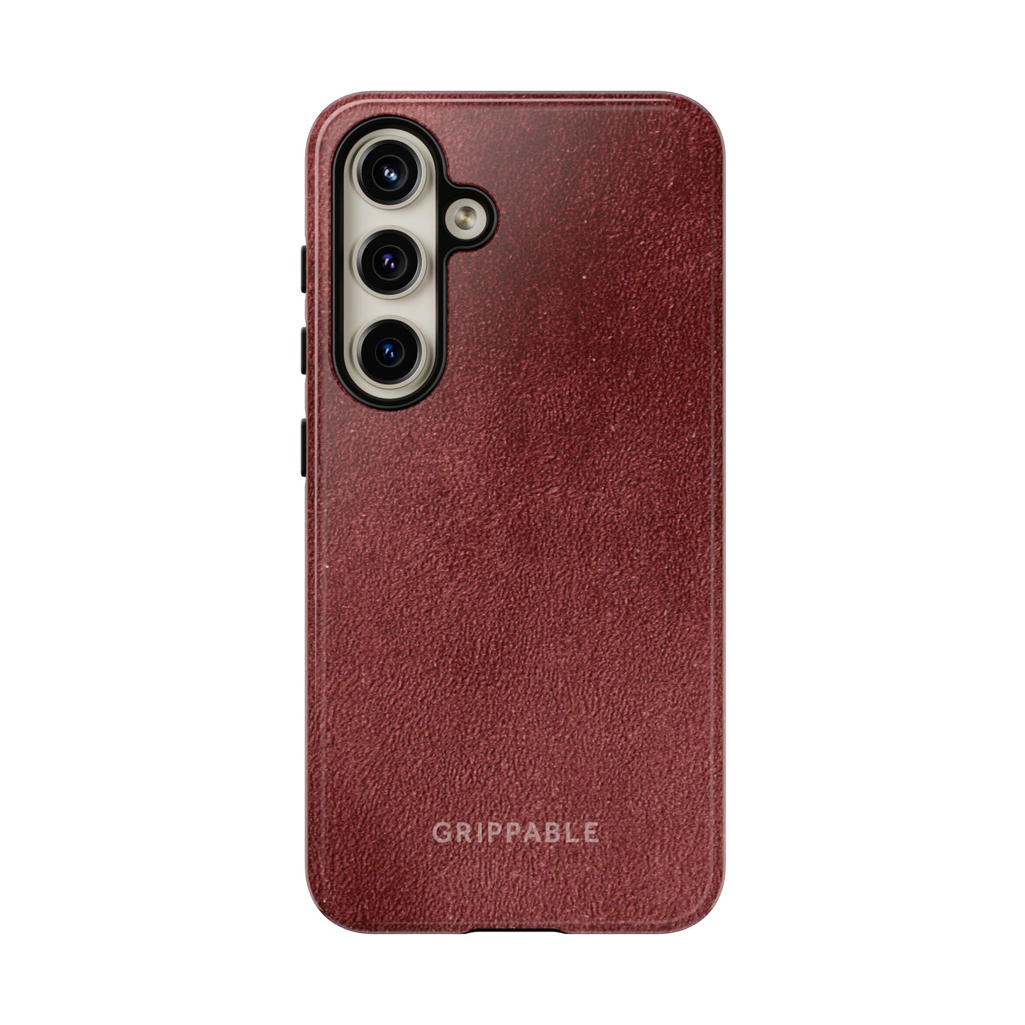 Suede Effect Maroon Tough Mobile Phone Case