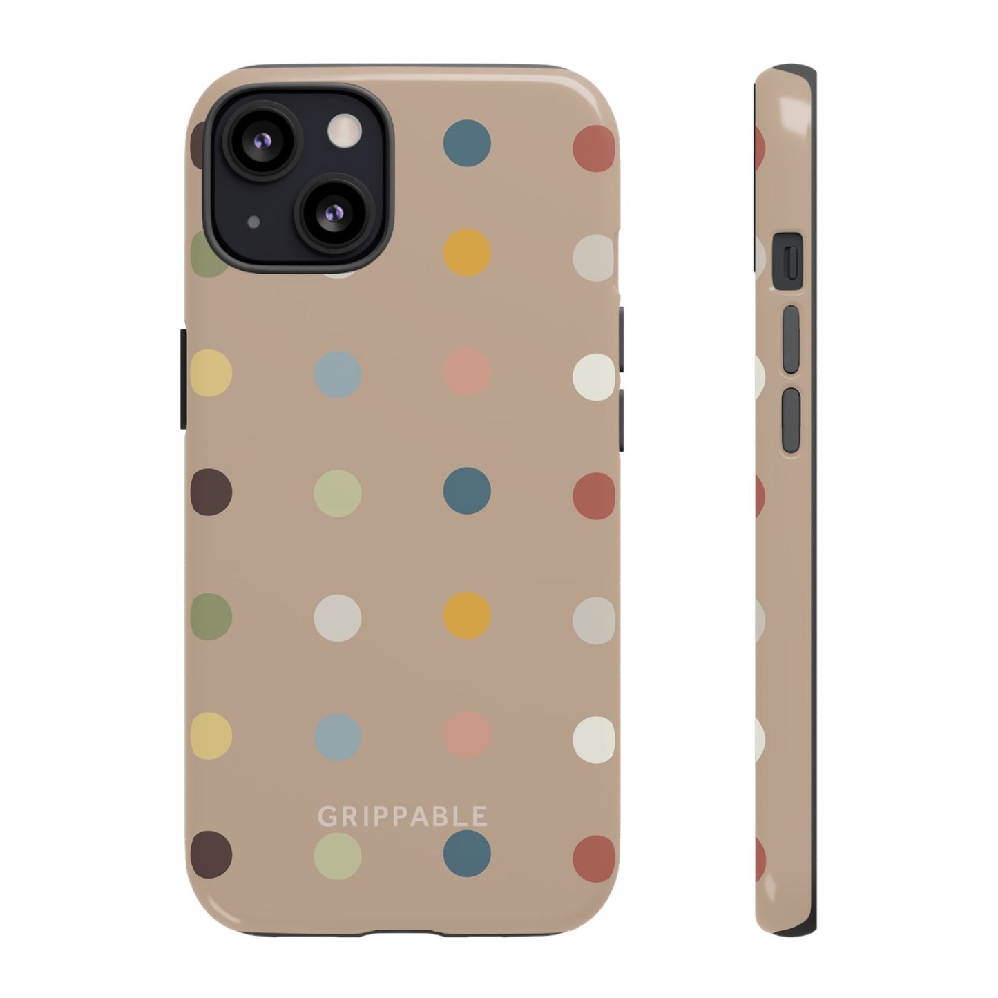 Polka Beige Tough Mobile Phone Case