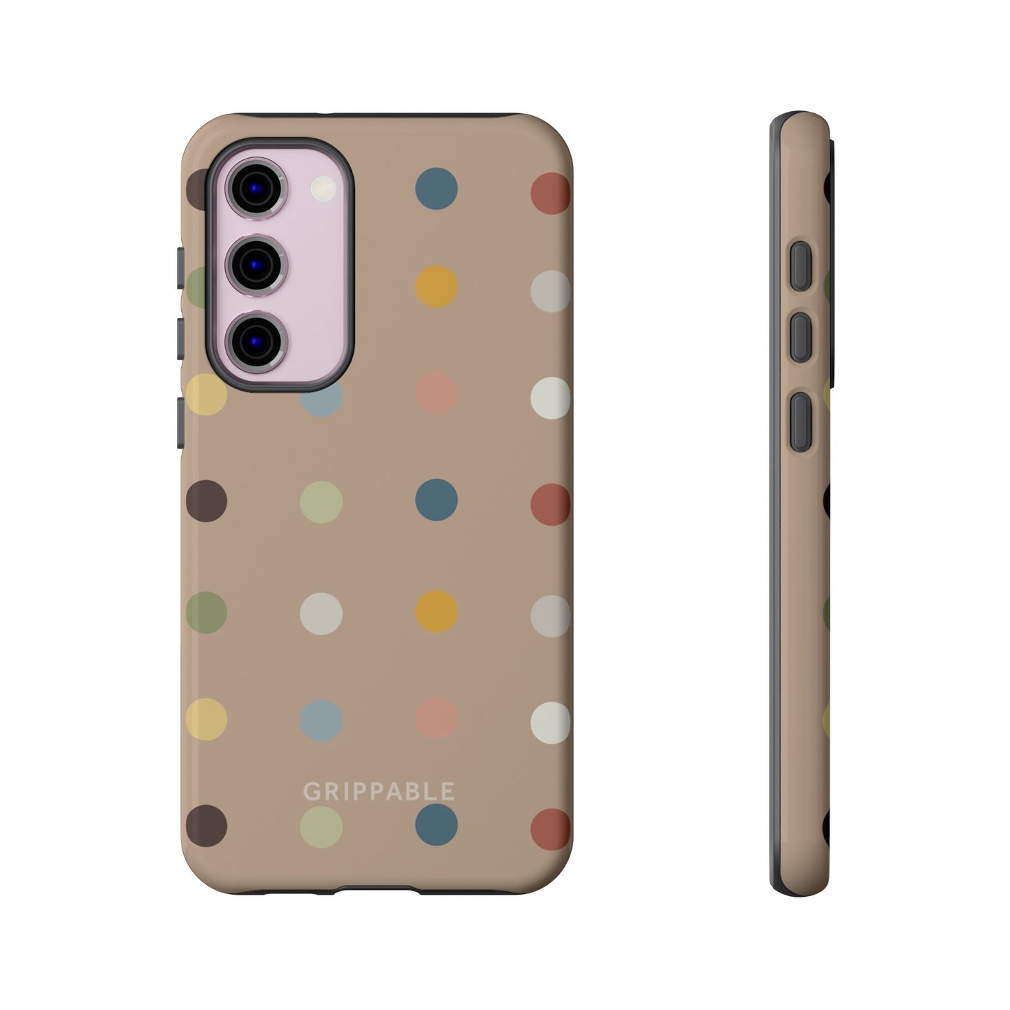 Polka Beige Tough Mobile Phone Case