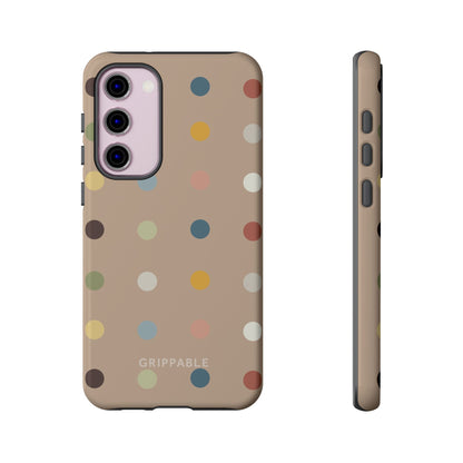 Polka Beige Tough Mobile Phone Case