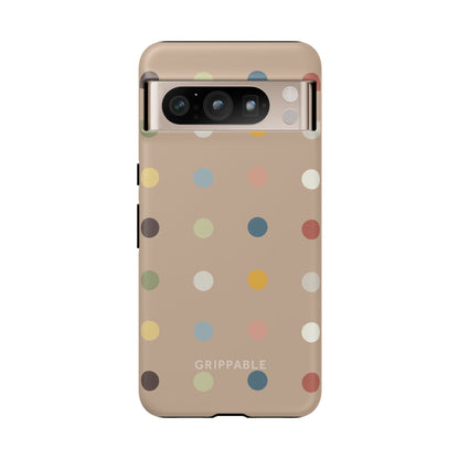 Polka Beige Tough Mobile Phone Case