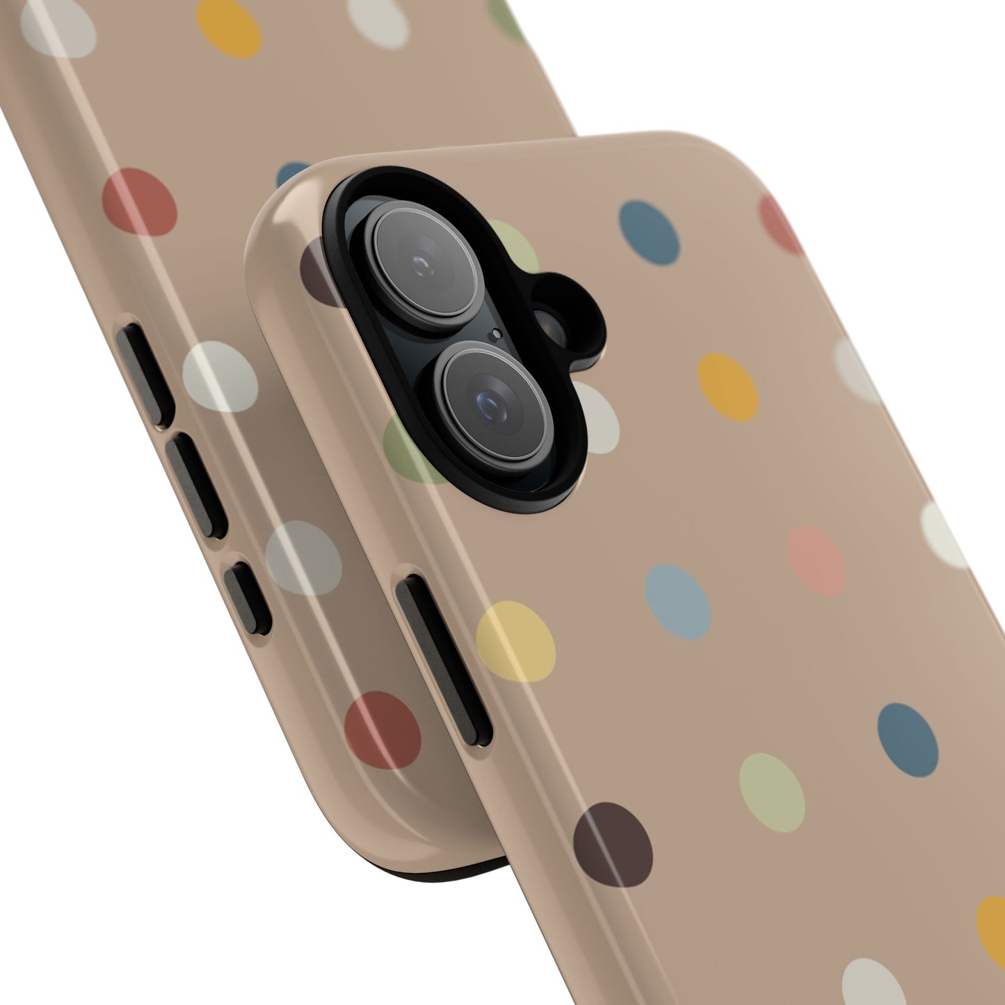 Polka Beige Tough Mobile Phone Case