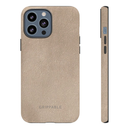 Suede Effect Beige Tough Mobile Phone Case