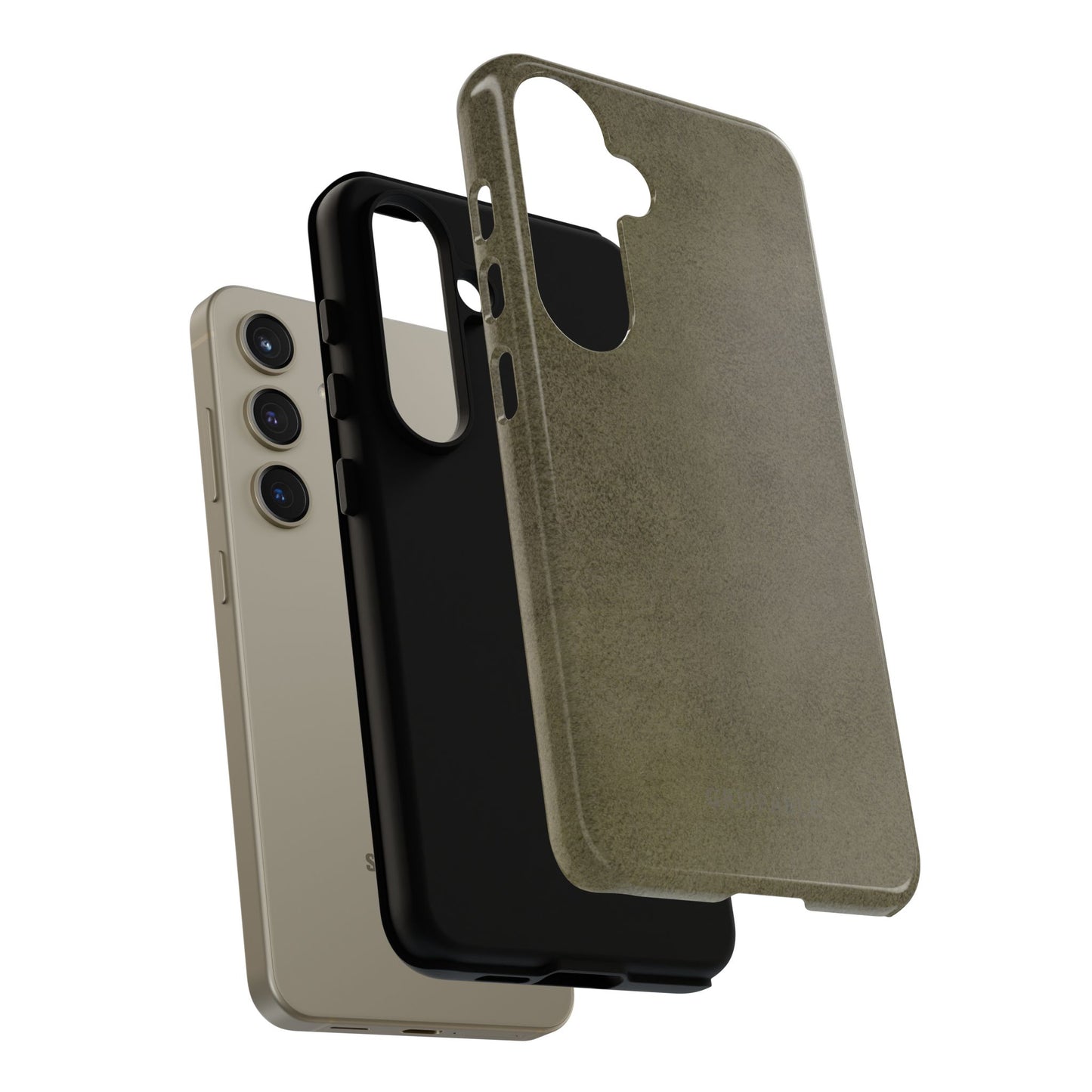 Suede Effect Khaki Tough Mobile Phone Case