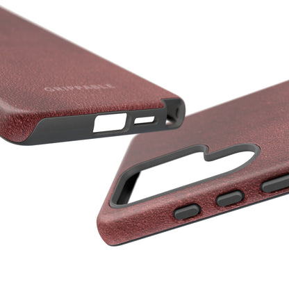 Suede Effect Maroon Tough Mobile Phone Case