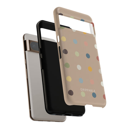 Polka Beige Tough Mobile Phone Case