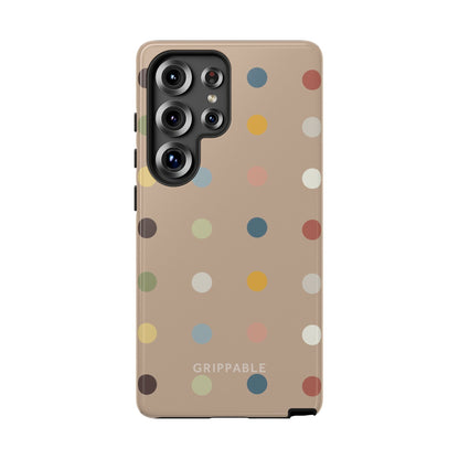 Polka Beige Tough Mobile Phone Case