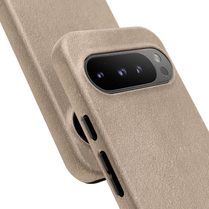 Suede Effect Beige Tough Mobile Phone Case