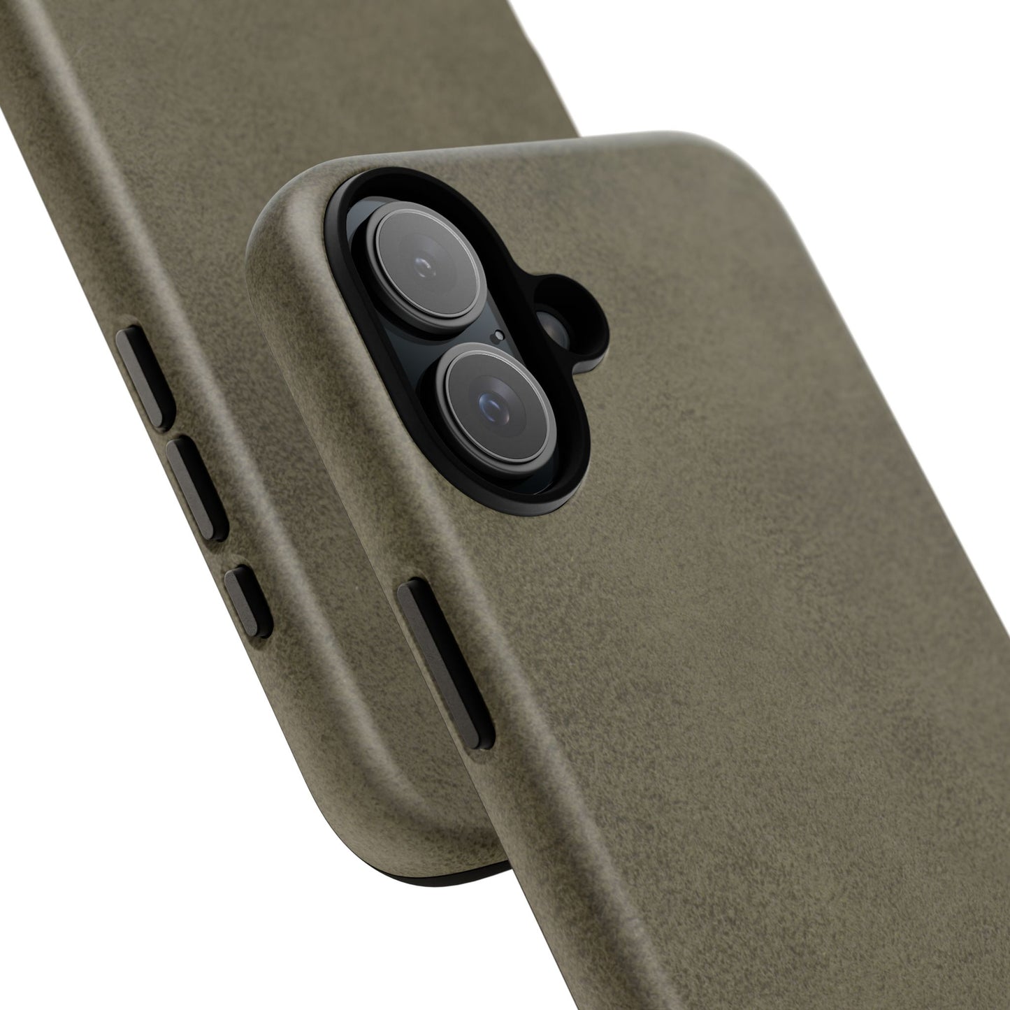 Suede Effect Khaki Tough Mobile Phone Case