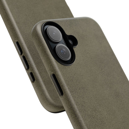 Suede Effect Khaki Tough Mobile Phone Case