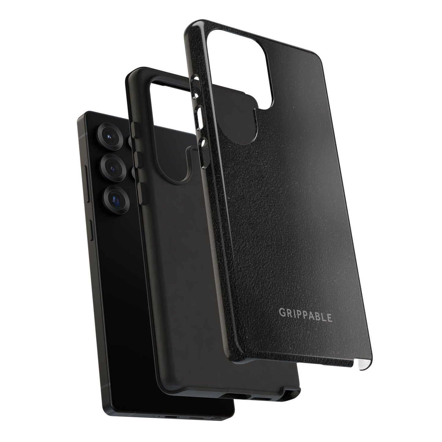 Suede Effect Black Tough Mobile Phone Case
