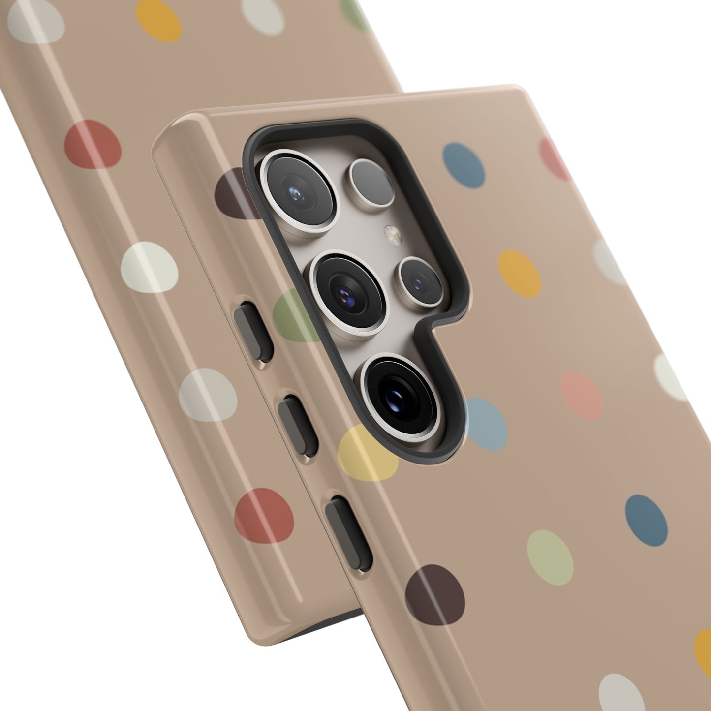 Polka Beige Tough Mobile Phone Case