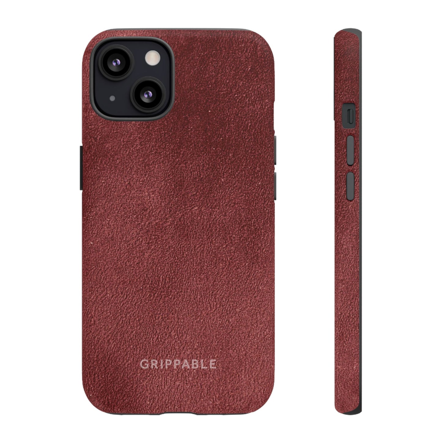 Suede Effect Maroon Tough Mobile Phone Case
