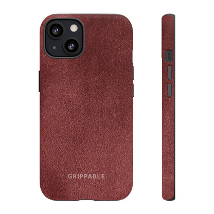 Suede Effect Maroon Tough Mobile Phone Case
