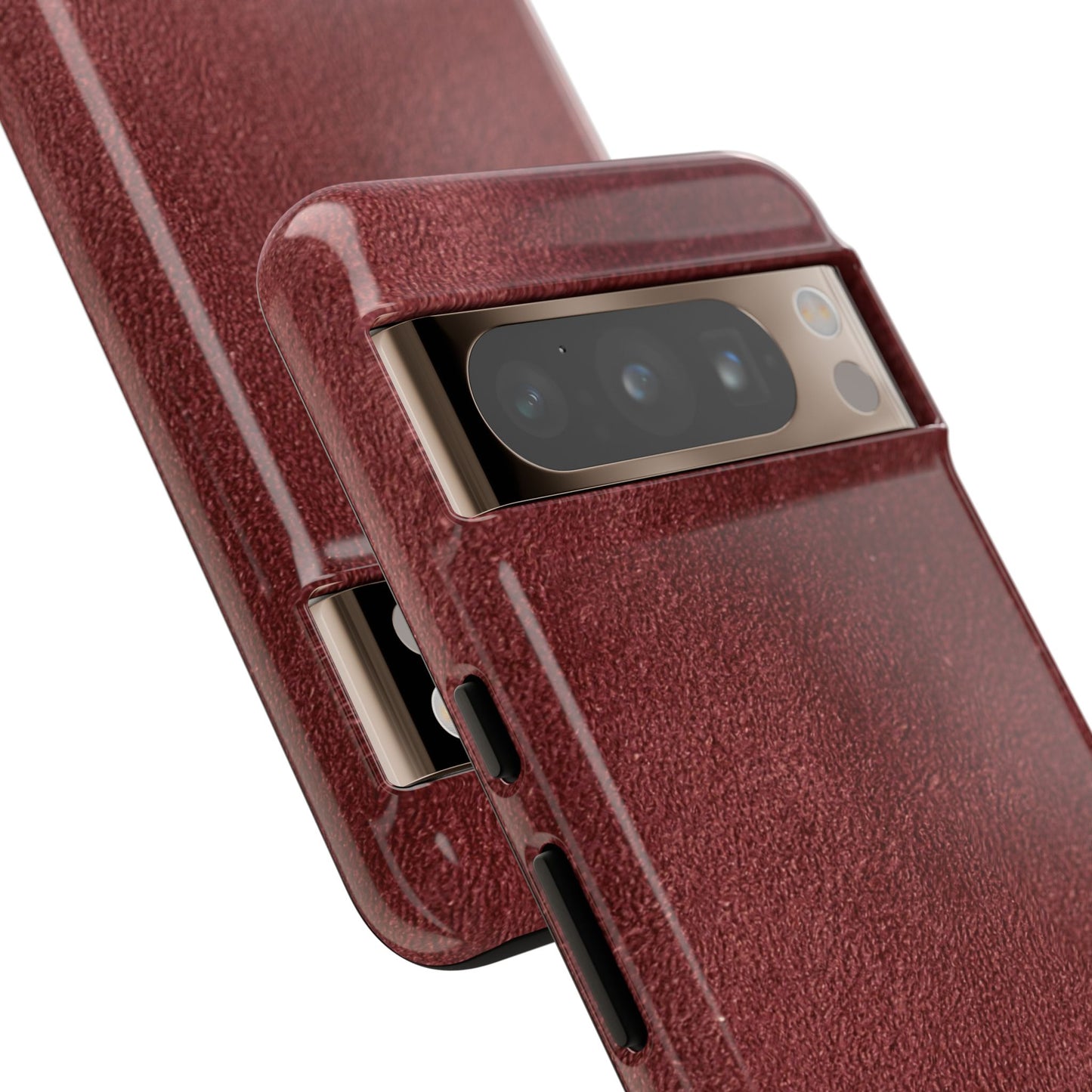 Suede Effect Maroon Tough Mobile Phone Case