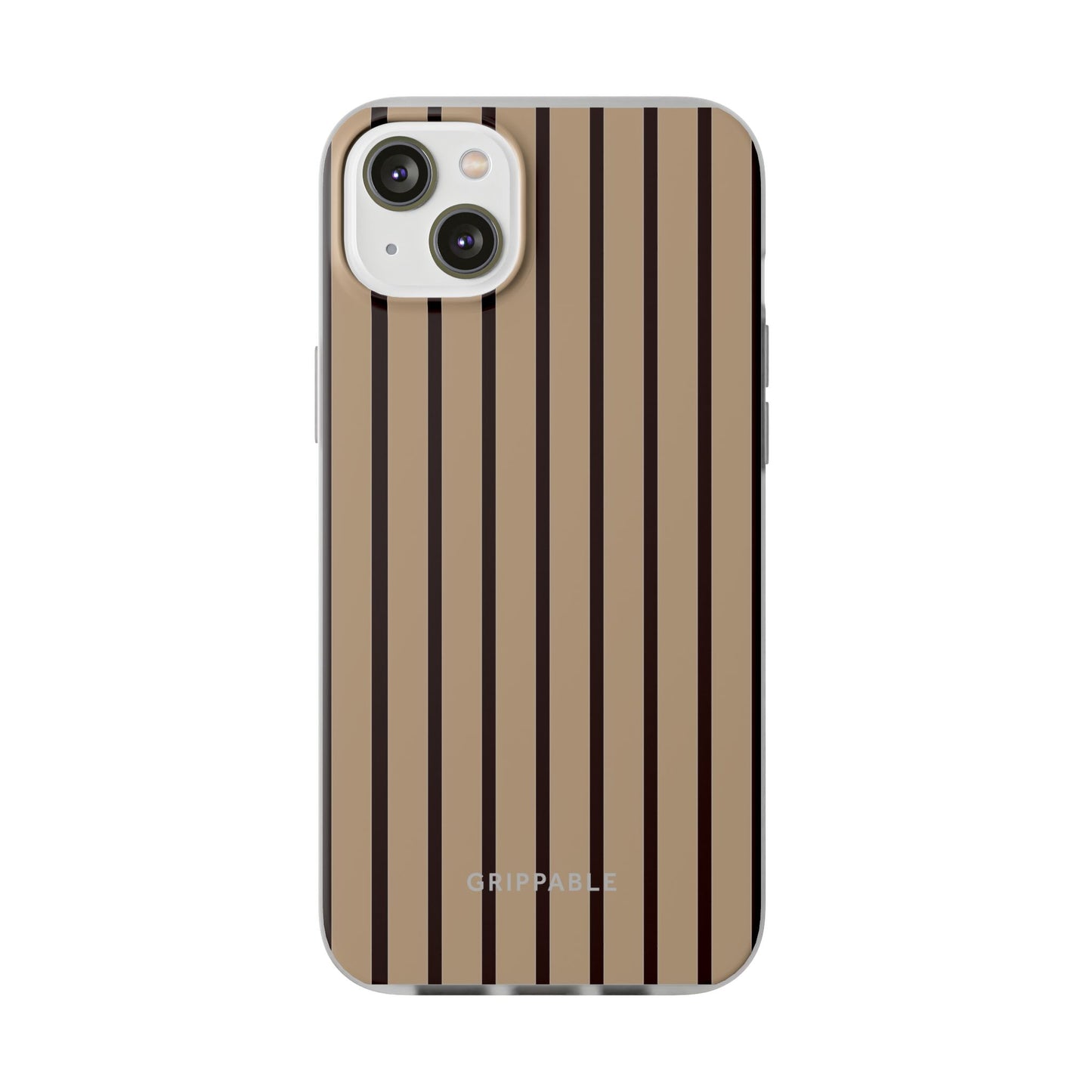 Mocha Pinstripe Clear Mobile Phone Case