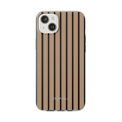 Mocha Pinstripe Clear Mobile Phone Case