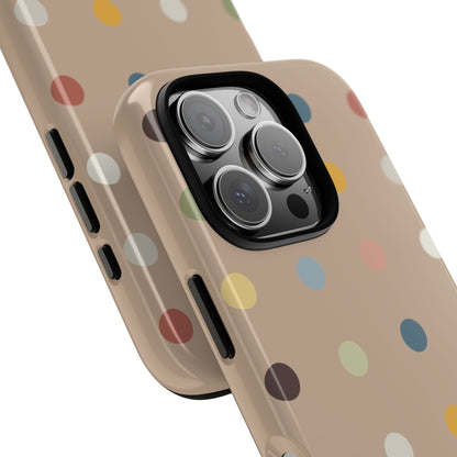 Polka Beige Tough Mobile Phone Case