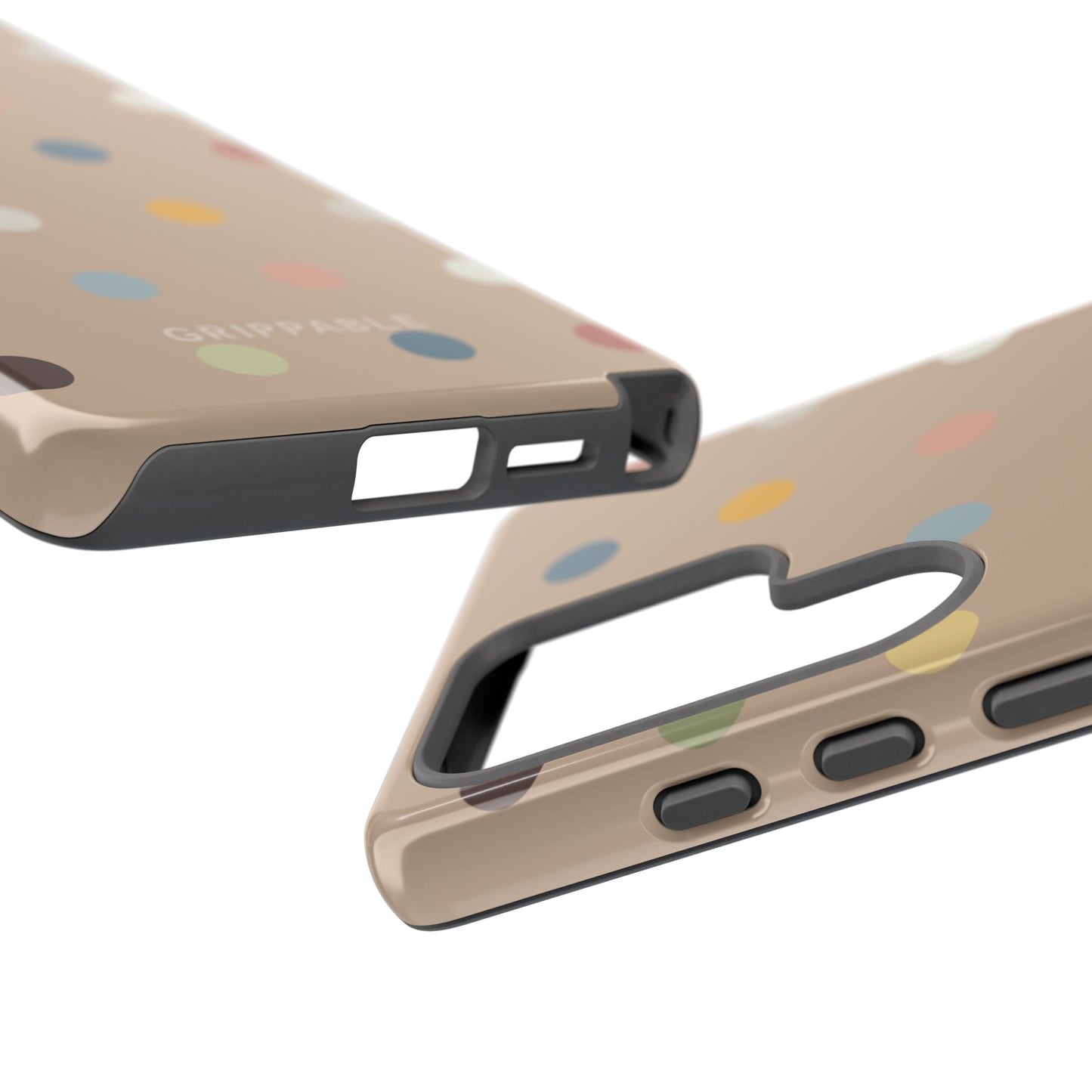 Polka Beige Tough Mobile Phone Case