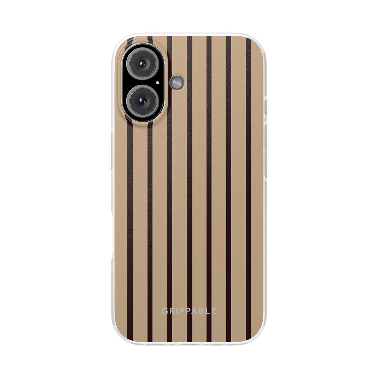 Mocha Pinstripe Clear Mobile Phone Case