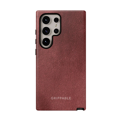 Suede Effect Maroon Tough Mobile Phone Case