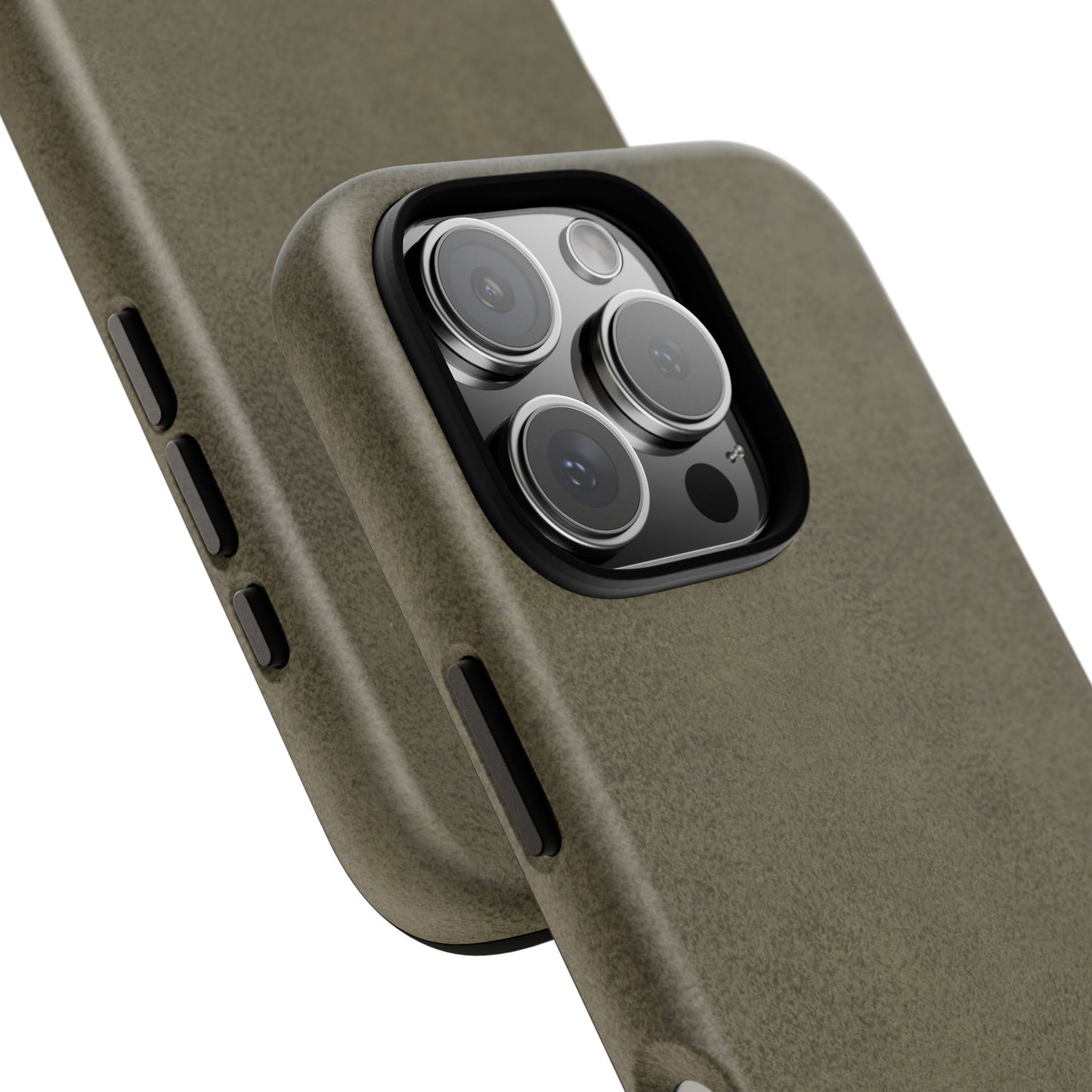 Suede Effect Khaki Tough Mobile Phone Case
