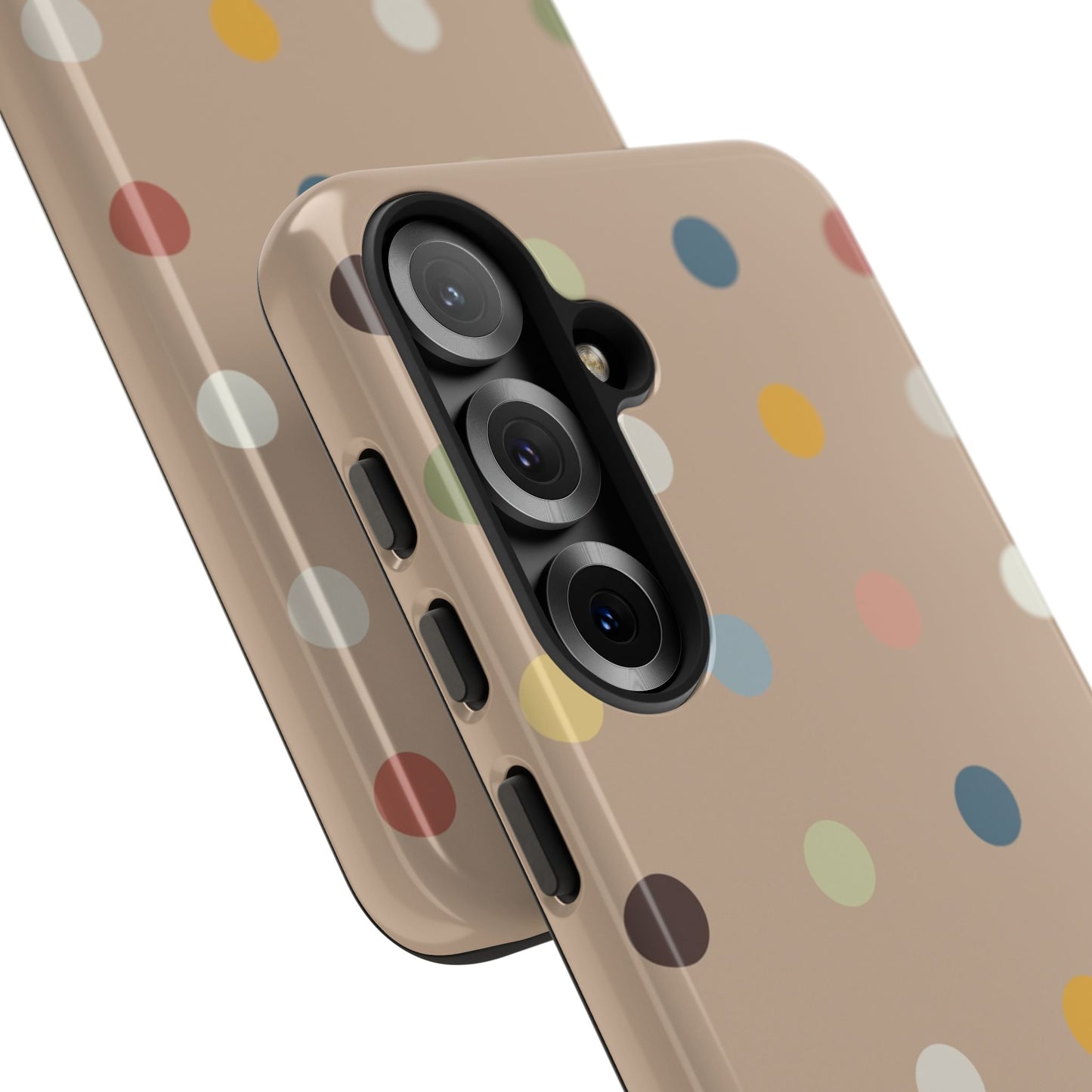 Polka Beige Tough Mobile Phone Case