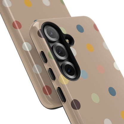 Polka Beige Tough Mobile Phone Case