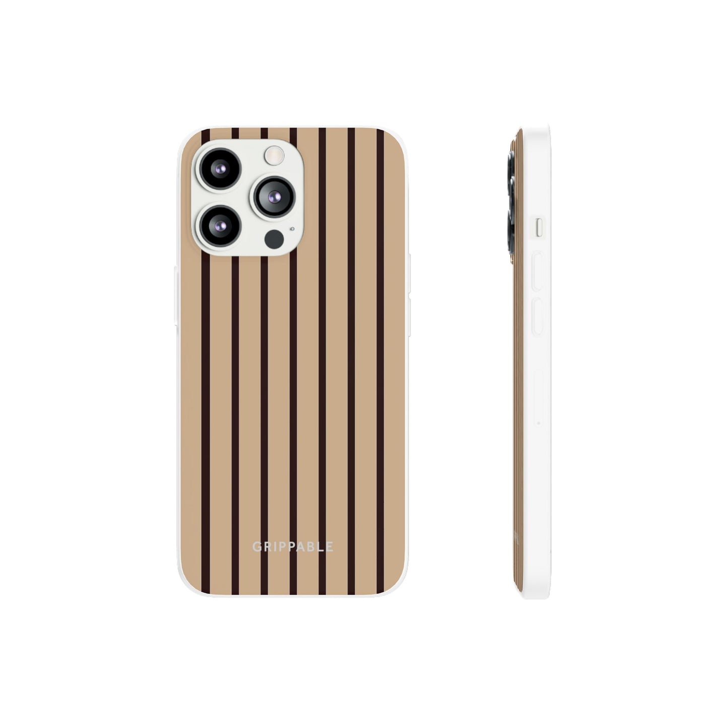 Mocha Pinstripe Clear Mobile Phone Case