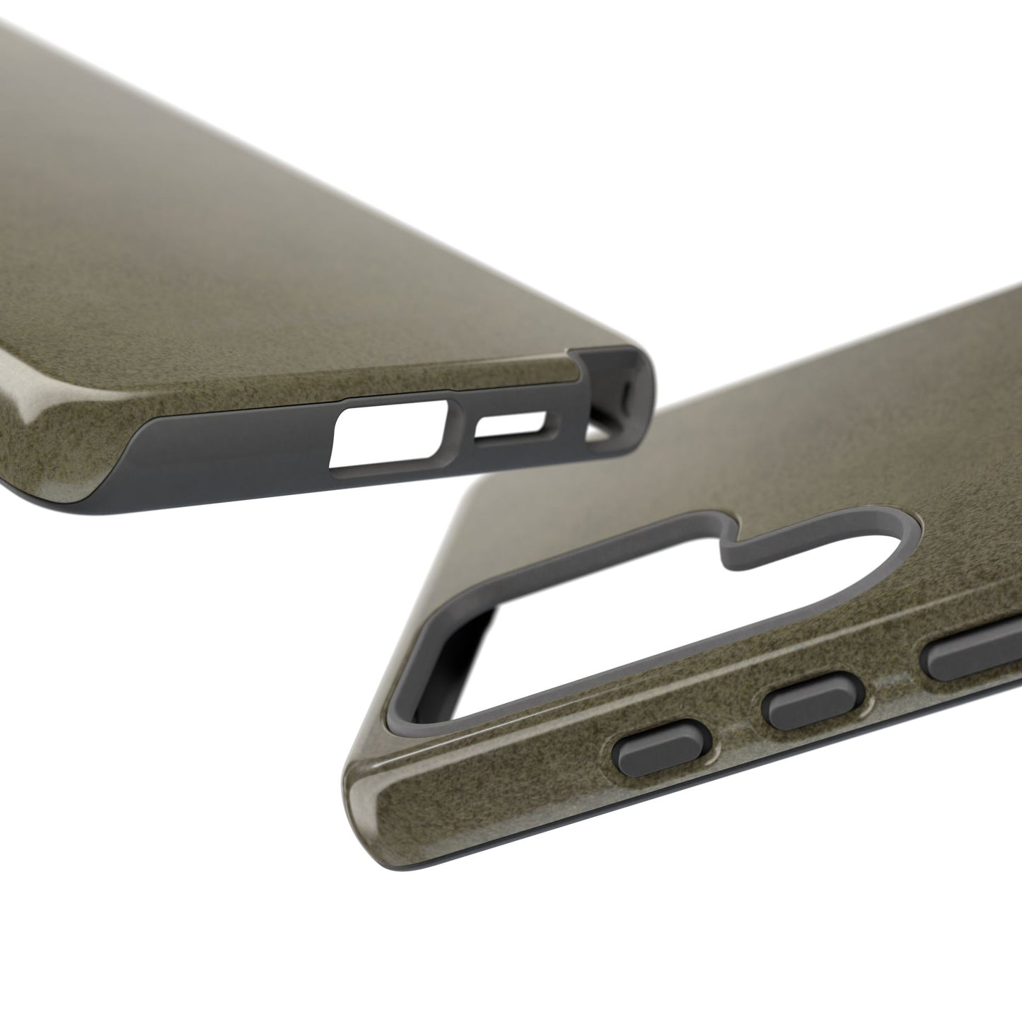 Suede Effect Khaki Tough Mobile Phone Case