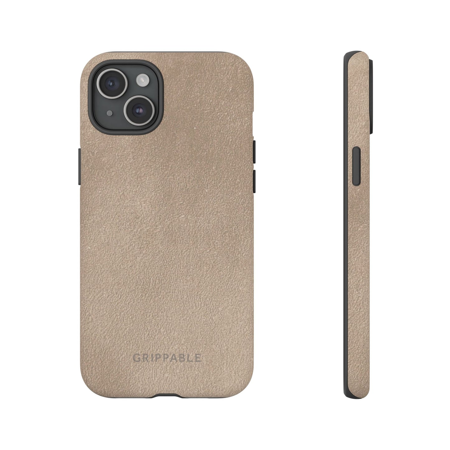 Suede Effect Beige Tough Mobile Phone Case