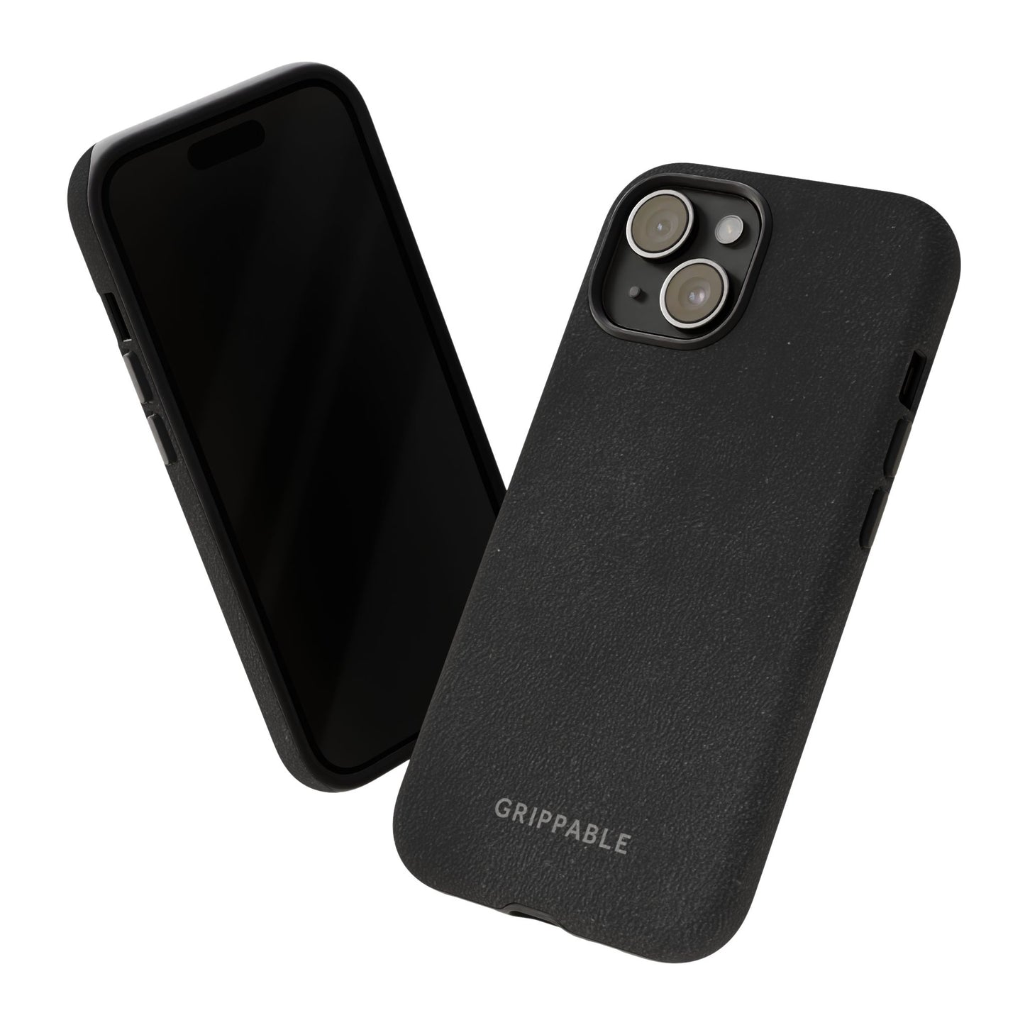 Suede Effect Black Tough Mobile Phone Case