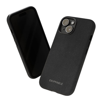 Suede Effect Black Tough Mobile Phone Case