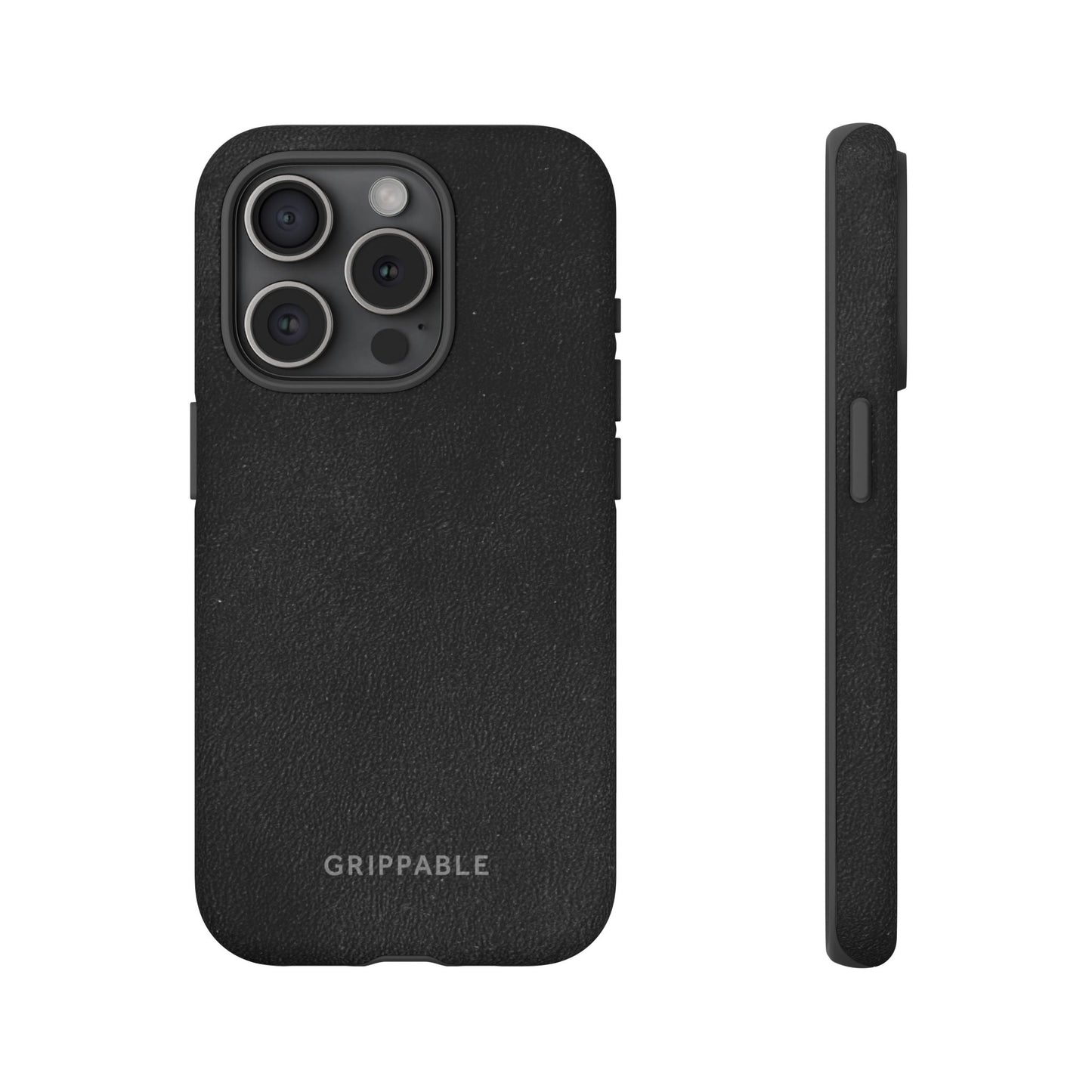 Suede Effect Black Tough Mobile Phone Case