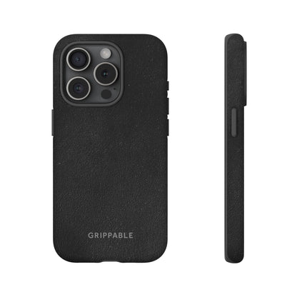 Suede Effect Black Tough Mobile Phone Case