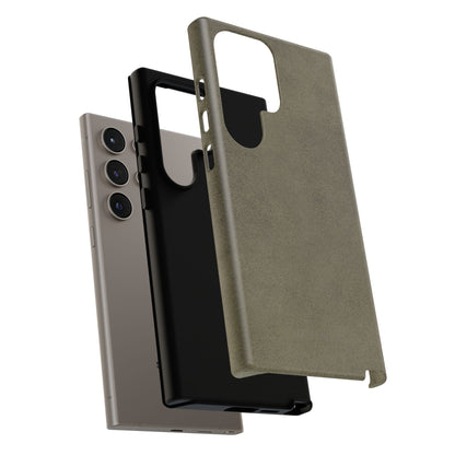 Suede Effect Khaki Tough Mobile Phone Case