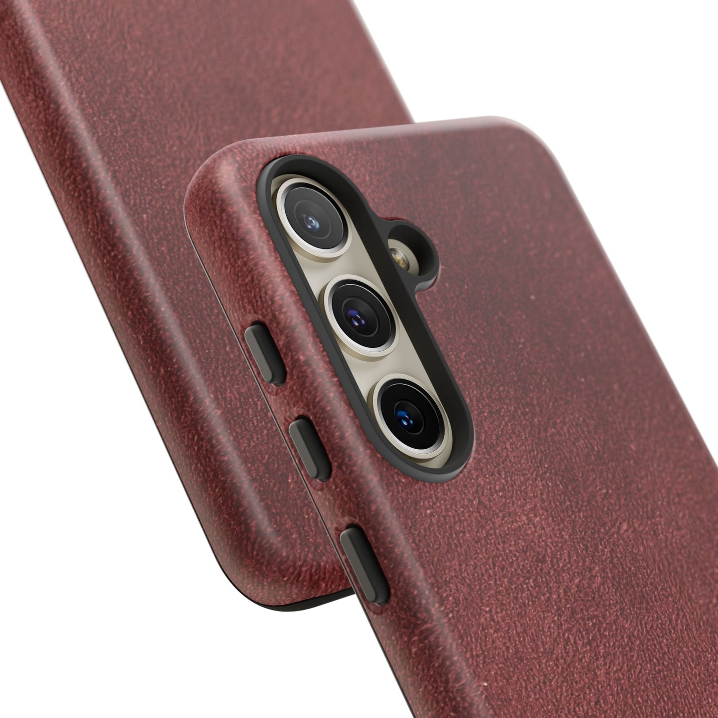 Suede Effect Maroon Tough Mobile Phone Case