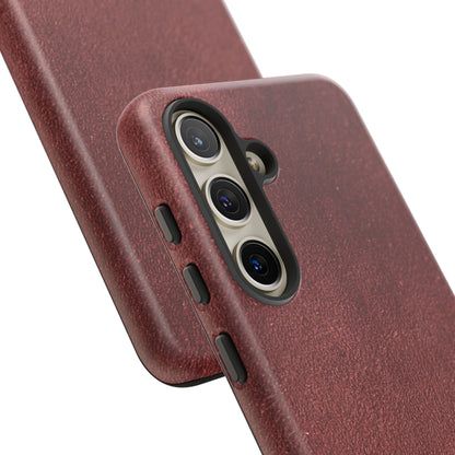 Suede Effect Maroon Tough Mobile Phone Case