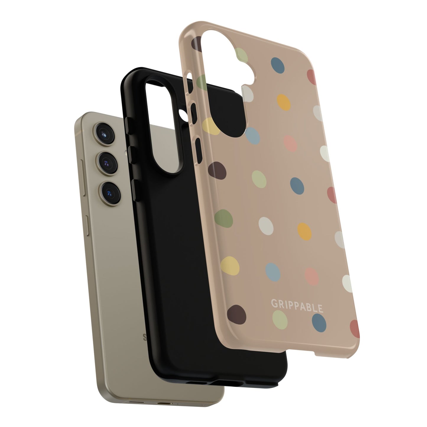 Polka Beige Tough Mobile Phone Case