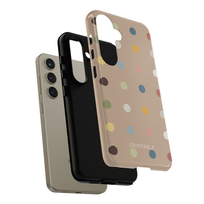 Polka Beige Tough Mobile Phone Case