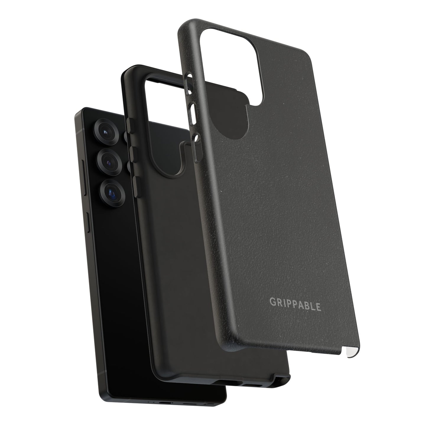 Suede Effect Black Tough Mobile Phone Case