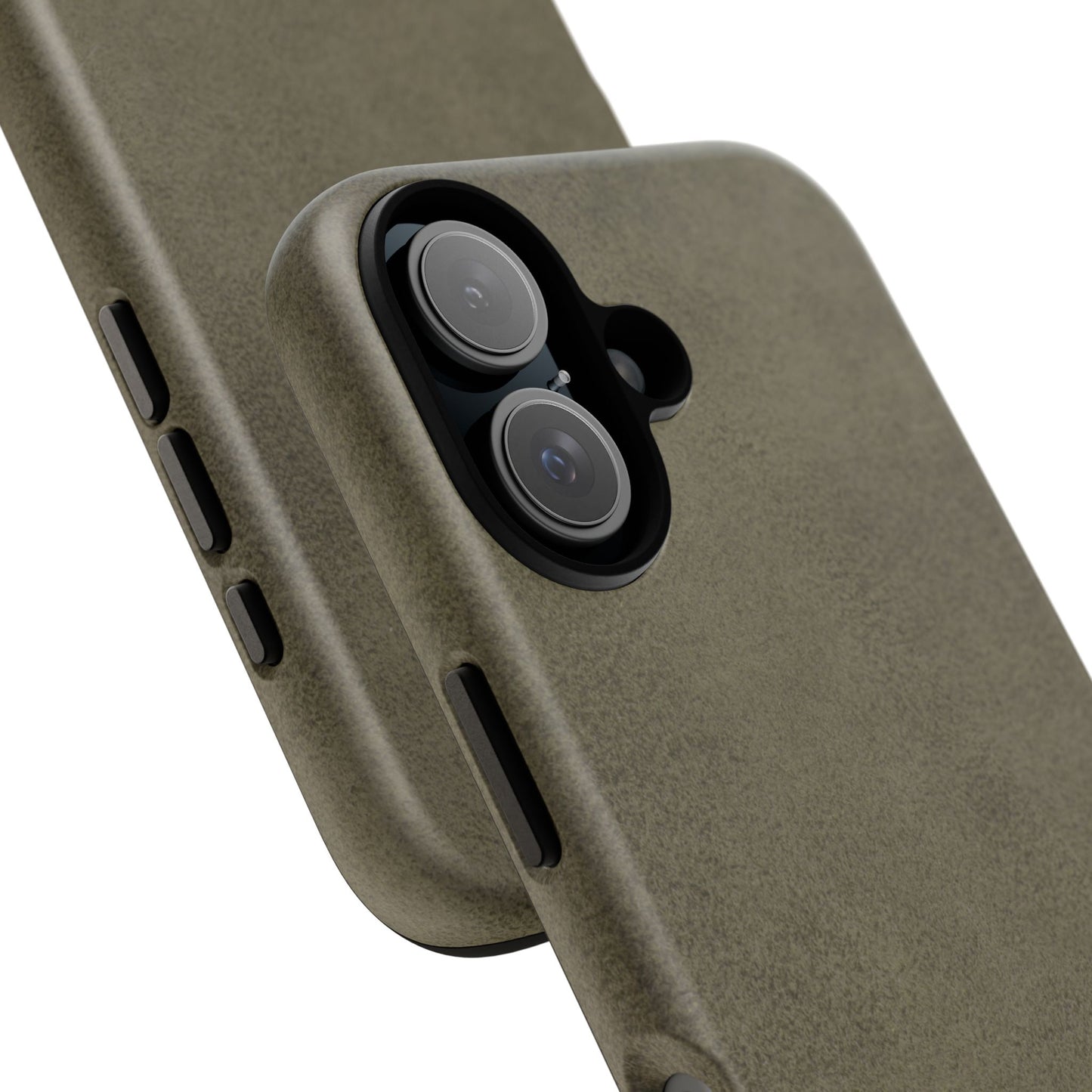 Suede Effect Khaki Tough Mobile Phone Case
