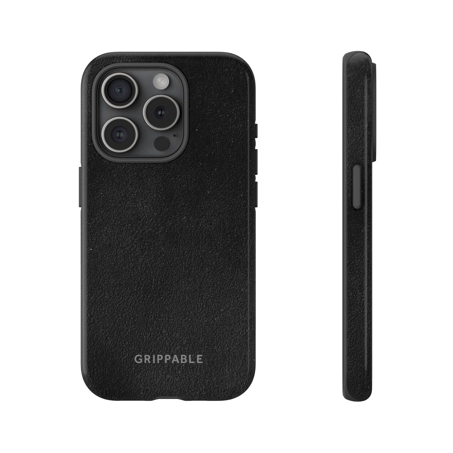 Suede Effect Black Tough Mobile Phone Case