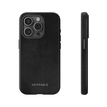 Suede Effect Black Tough Mobile Phone Case