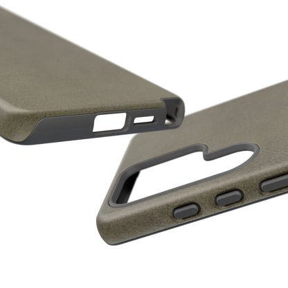 Suede Effect Khaki Tough Mobile Phone Case